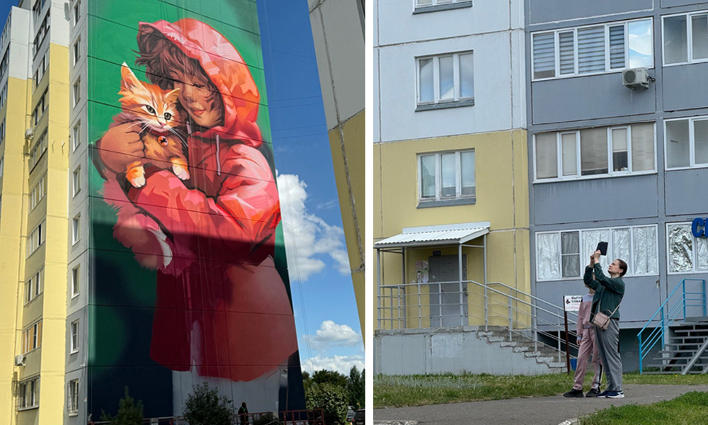 В Омске в микрорайоне «Модерн» прошёл технический запуск арт-галереи под открытым небом
