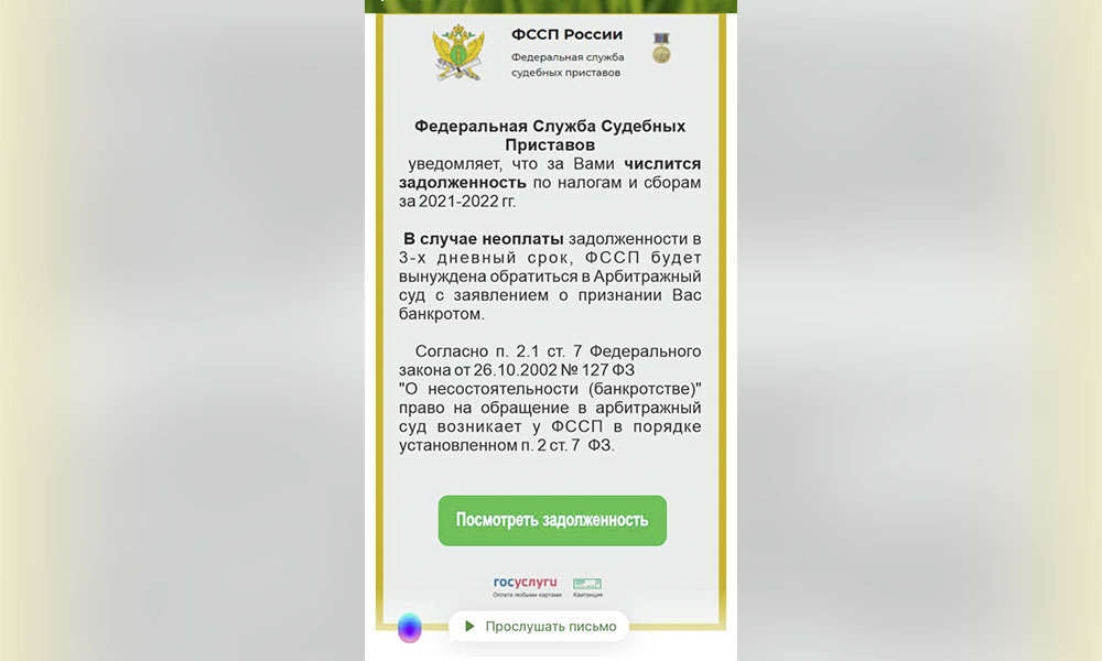 Мошенники стали отправлять письма омичам от имени судебных приставов 