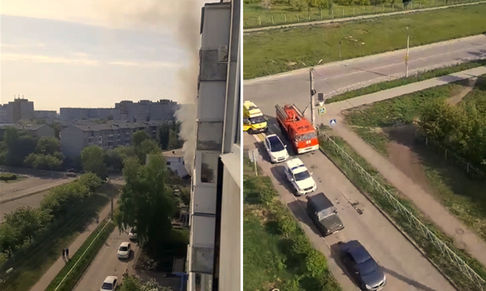 В многоэтажке на улице Дмитриева загорелась квартира на шестом этаже